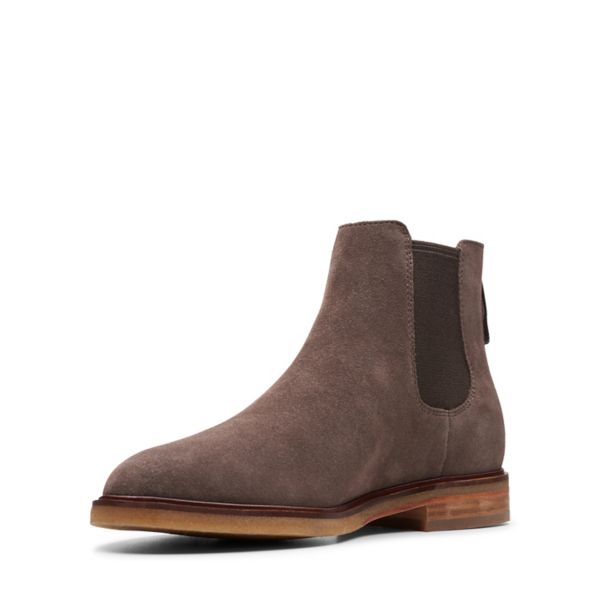 Clarks Mens Clarkdale Gobi Chelsea Boots Taupe Suede | UK-1634079